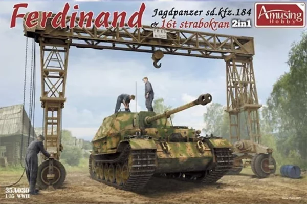Amusing Hobby 35A030 – 1/35 Ferdinand Jagdpanzer Sd.kfz 184 (full interior) & 16t strabokran