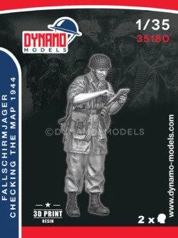 1/35 fallschirmjager checking the map normandy 1944 dynamo models figure