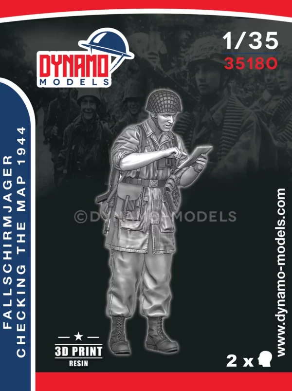 1/35 fallschirmjager checking the map normandy 1944 dynamo models figure