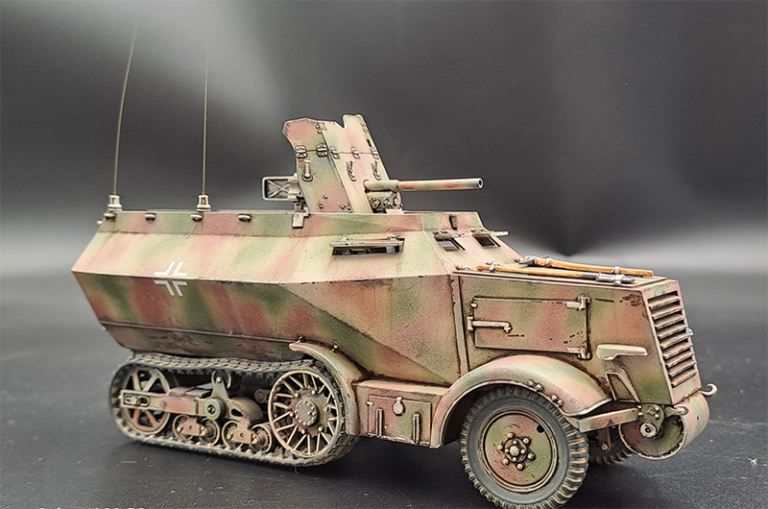 km model 1/48 schuztenpanzerwagen u304f mit 3,7cm pak 36 scale model