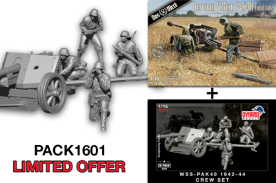 1/16 special pack german pak 40 wss pak40 1942 44 crew set 3d print figures and das werk kit