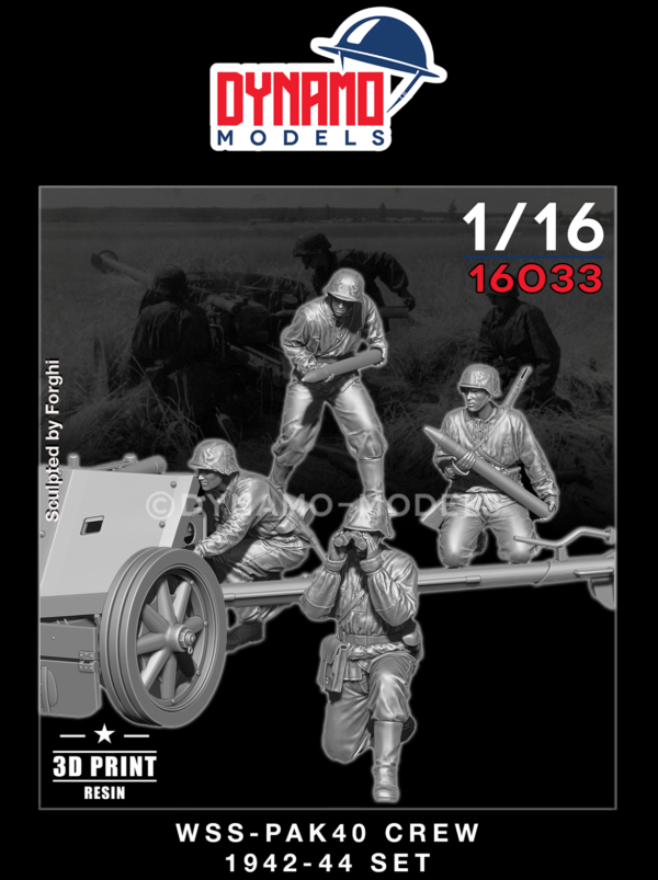 1/16 wss pak40 crew 1942-44 set resin figure by dynamo models