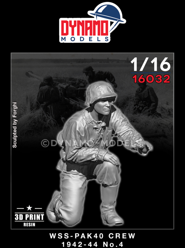 1/16 wss pak40 crew 1942-44 no.4 resin figure by dynamo models