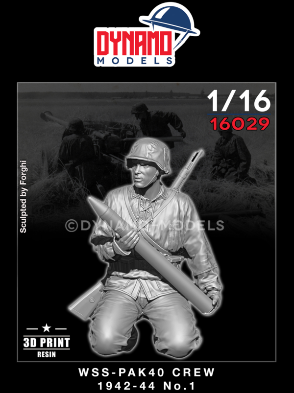 1/16 wss pak40 crew 1942-44 no.1 resin figure by dynamo models