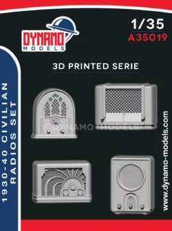 1/35 civilian radios set 1930-40 4pcs 3d print accessories dynamo models