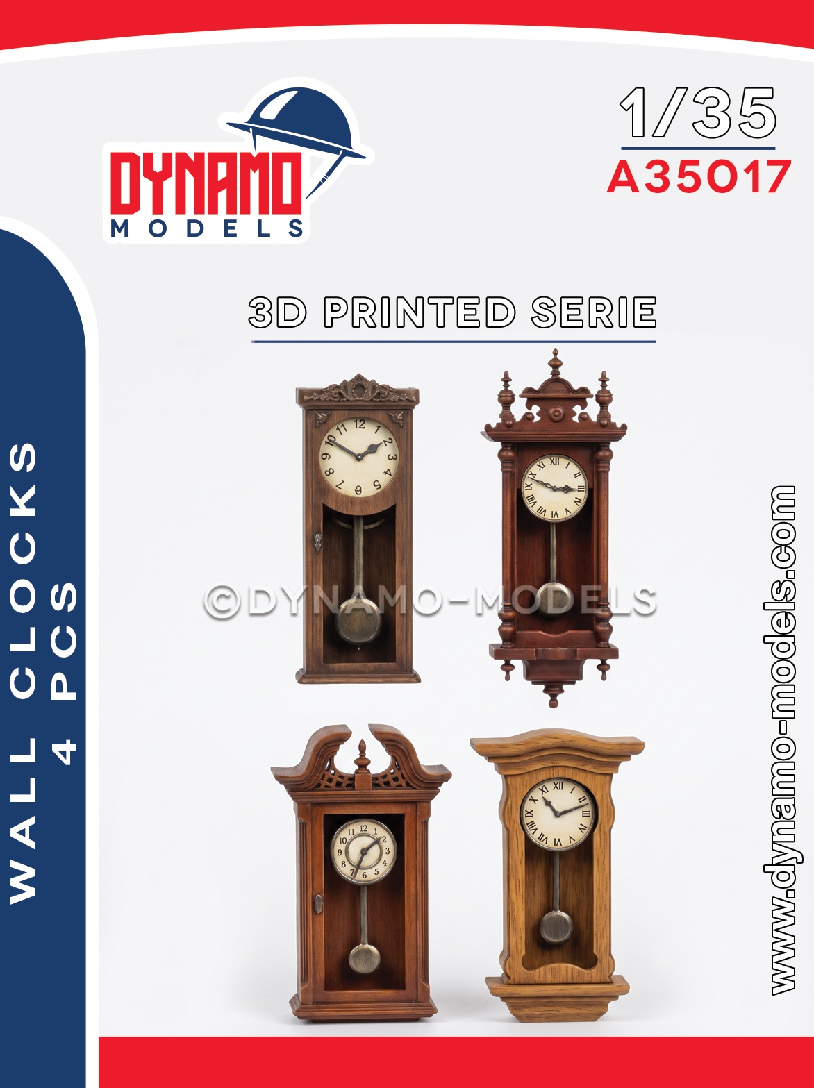 1-35-wall-clocks-4-pcs 1/35 Wall Clocks - 4 pcs