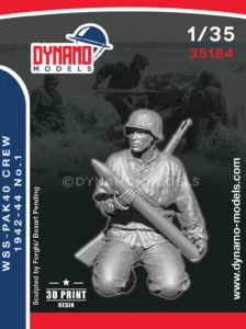 1/35 wss pak40 crew 1942-44 no.1 resin figure by dynamo models