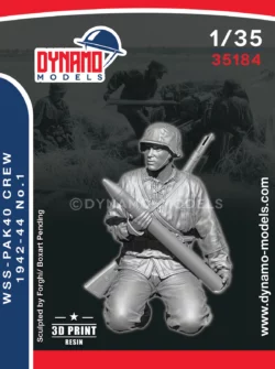 1/35 wss pak40 crew 1942-44 no.1 resin figure by dynamo models