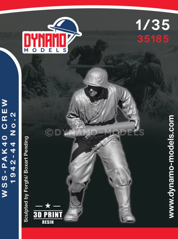 1/35 wss pak40 crew 1942-44 no.2 resin figure by dynamo models