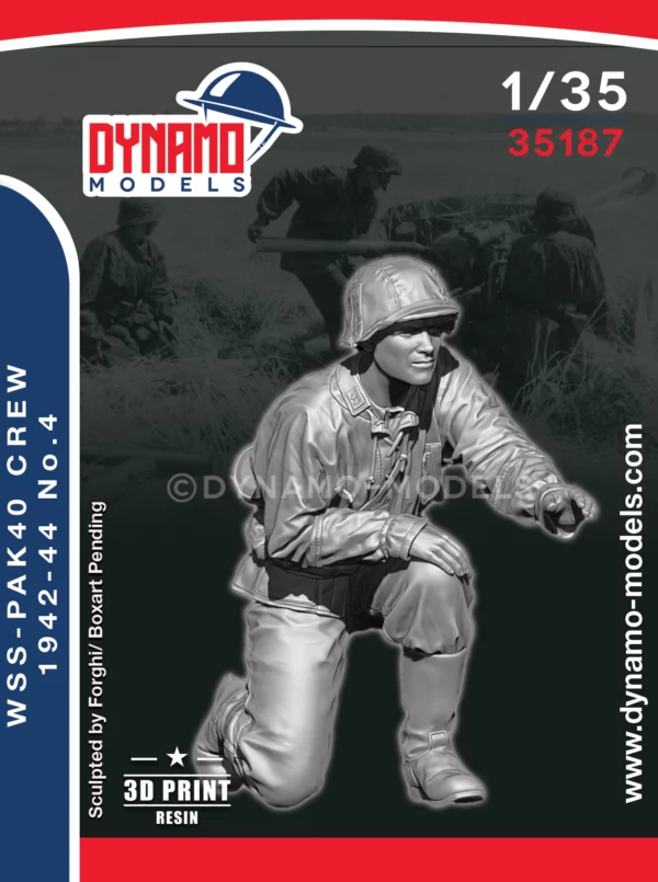 1/35 wss pak40 crew 1942-44 no.4 resin figure by dynamo models