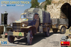 miniart 35372 1/35 g7107 1.5t 4x4 cargo truck with trailer scale model