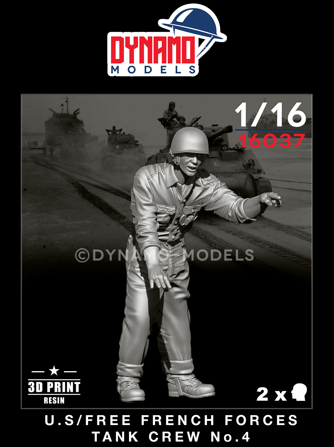 1-16-u-s-free-french-forces-tank-crew-no-4 1/16 U.S/Free French Forces Tank Crew No.4 - Image 1