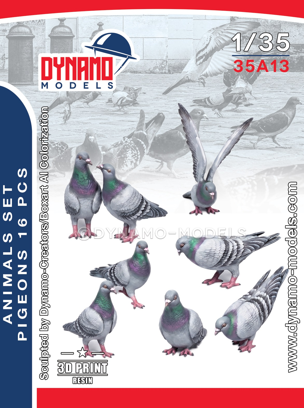 1-35-animaux-série-pigeons 1/35 Animals Serie - Pigeons 16 Pcs – Image 1