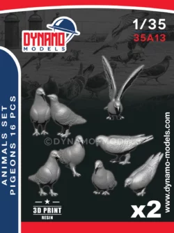 1/35 animals serie pigeons 3d print by dynamo models
