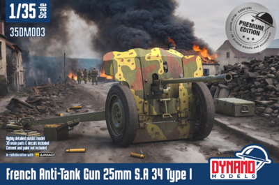 1/35 french anti tank gun 25mm S.A 34 type I Premium edition Dynamo models plastic kit