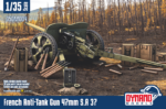 1/35 french anti tank gun 47mm s.a 37 dynamo models plastic kit