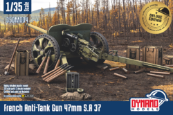 1/35 french anti tank gun 47mm s.a 37 deluxe edition dynamo models