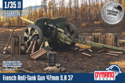 1/35 french anti tank gun 47mm s.a-37 premium edition dynamo models
