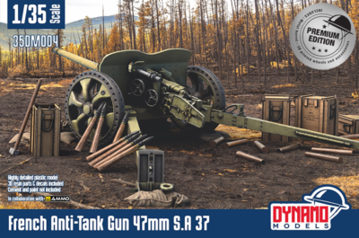 1/35 french anti tank gun 47mm s.a-37 premium edition dynamo models