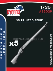 1/35 french rifle lebel 1886 set of 5 guns 3d print by dynamo models