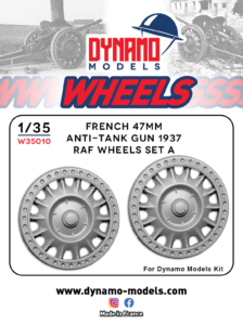 1/35 wheels raf version A for french 47mm anti-tank gun dynamo models