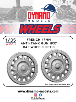1/35 wheels raf version B for french 47mm anti-tank gun dynamo models