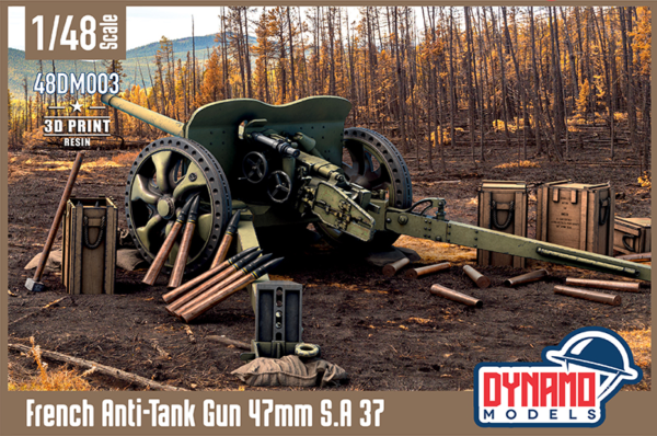 1/48 french anti tank gun 47mm s.a 37 1/48 french anti tank gun 47mm s.a 37 3d print resin dynamo models