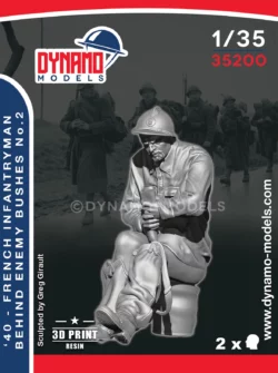 1/35 1940 french infantryman behind the enemy bushes no.2