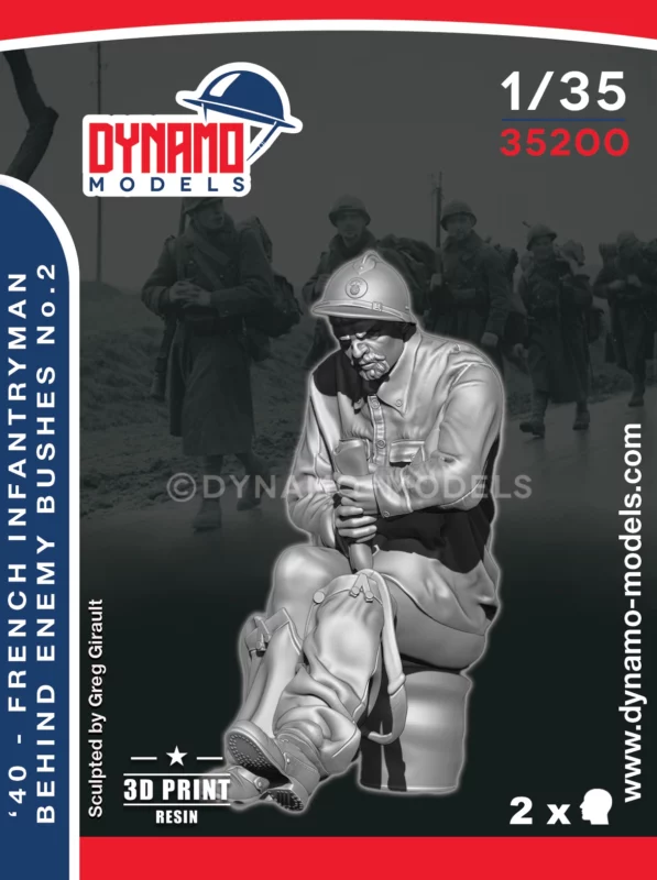 1/35 1940 french infantryman behind the enemy bushes no.2