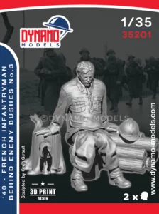 1/35 1940 french infantryman behind the enemy bushes no 3