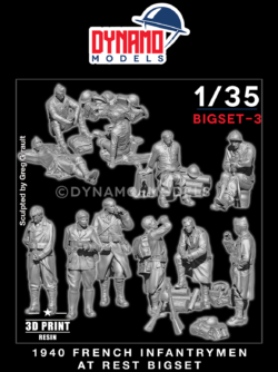 1/35 1940 french infantrymen at rest big set dynamo models 3d print figures