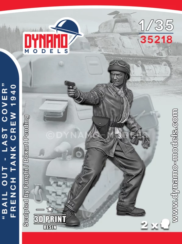 1/35 1940 French Tank Crew "Bail Out - Last Cover" Dynamo Models