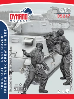 1/35 1940 French Tank Crew "Bail Out - Last Cover" Set Dynamo Models