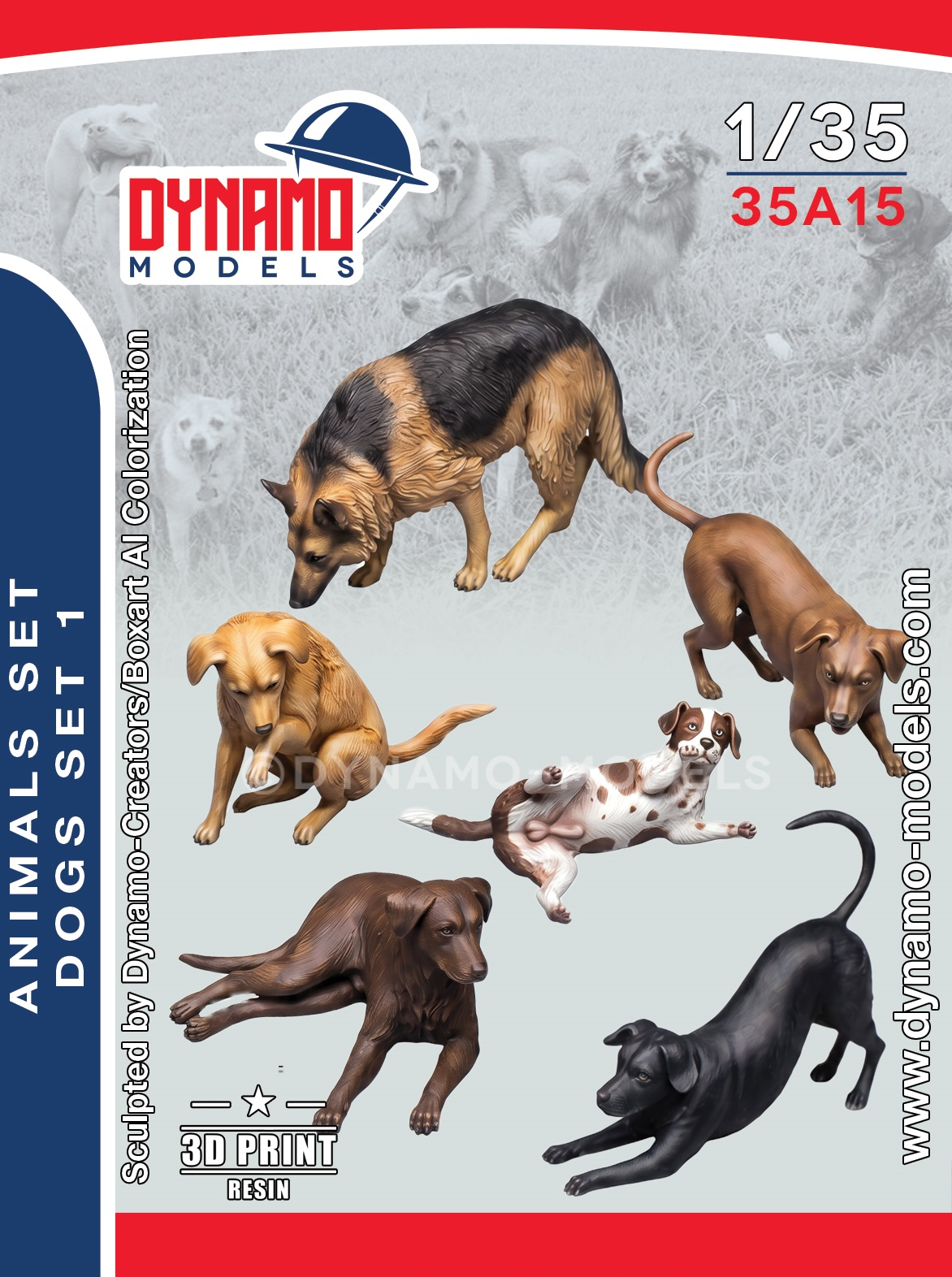 1-35-animals-serie-dogs-set-1 1/35 Animals Serie - Dogs set 1 - Image 1