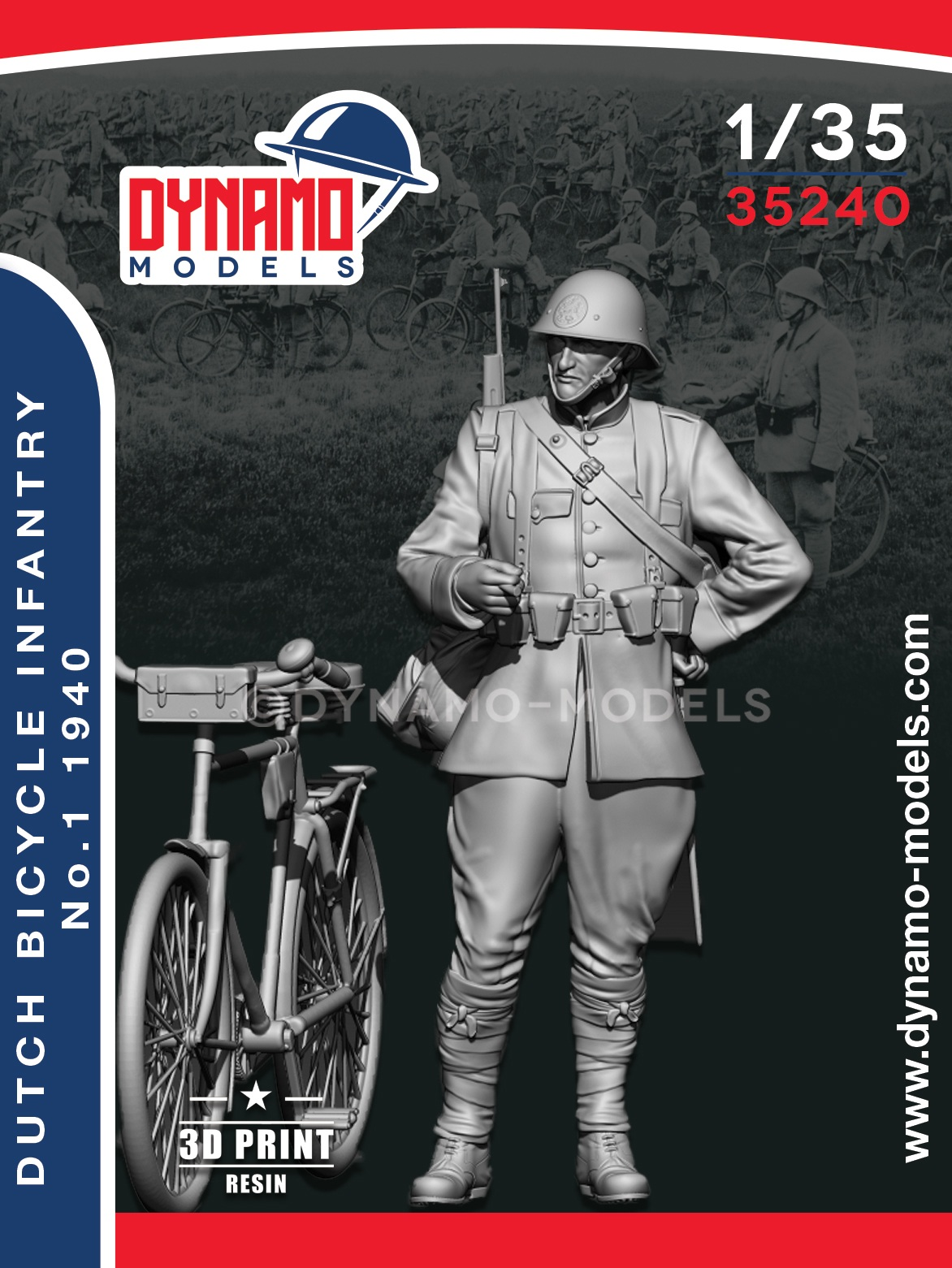 1-35-armée-néerlandaise-à-vélo-infanterie-1940 1/35 Dutch Army Bicycle Infantry 1940 With Bicycle Dynamo Models