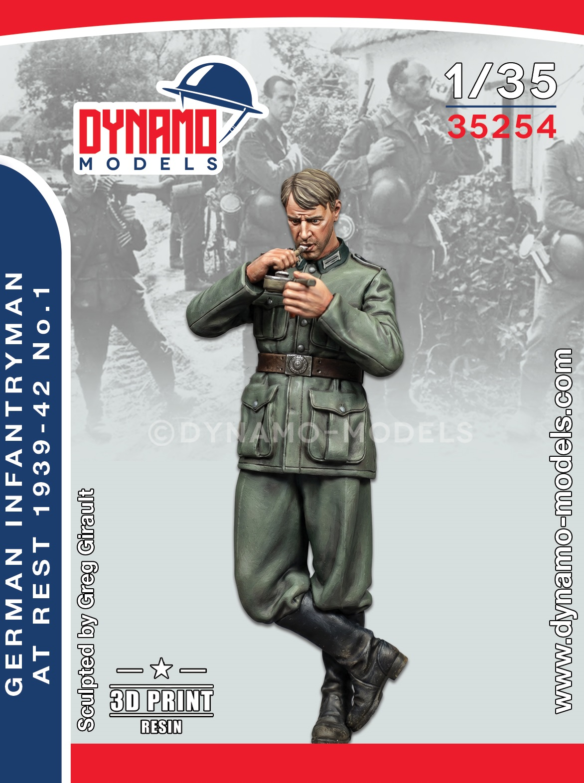 1-35-fantassin-allemand-au-repos-1939-42-n° 1 1/35 German Infantryman at Rest 1939-42 No.1 – Image 1