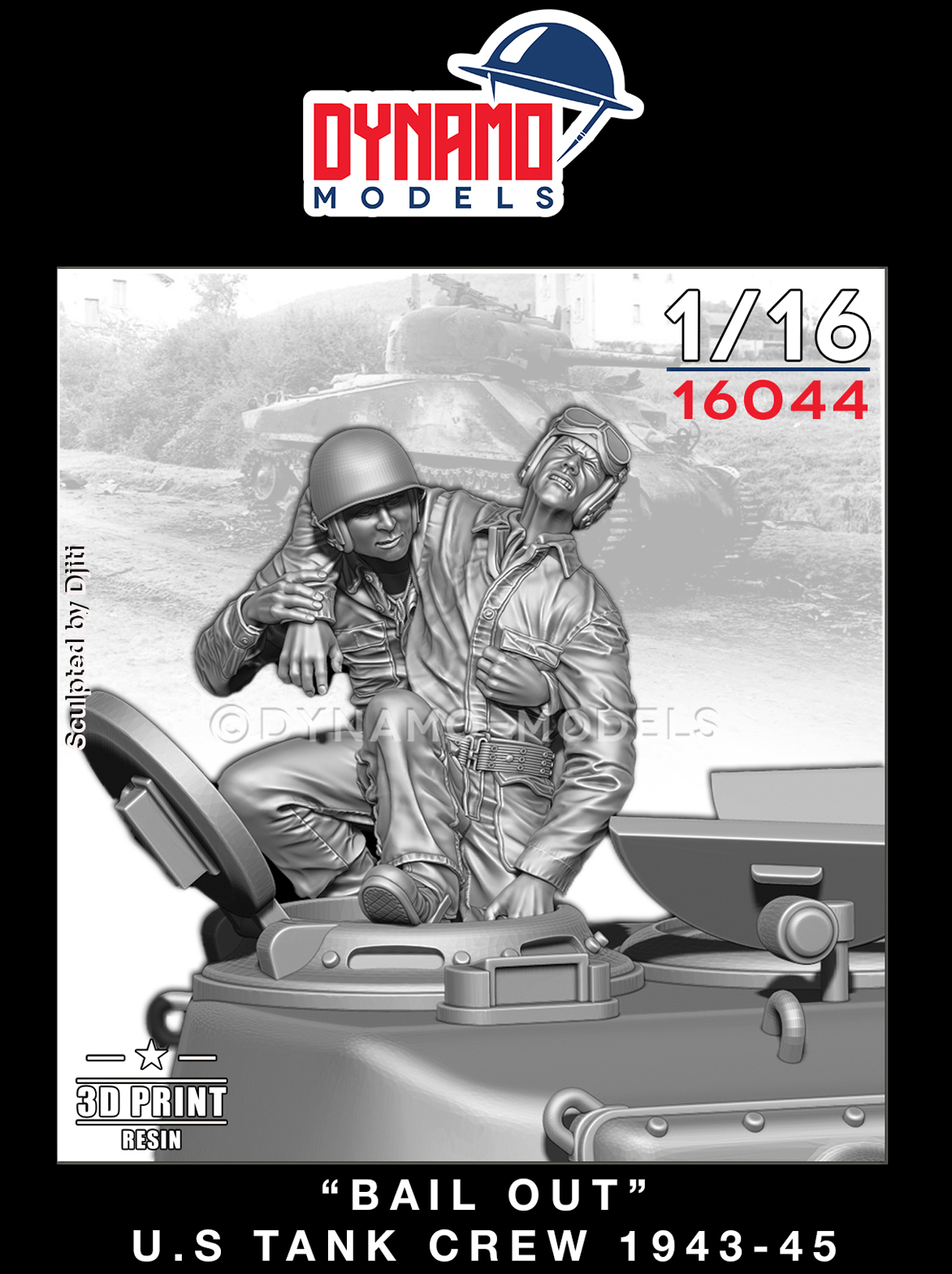 1-16-u-s-tank-crew-1943-45-bail-out 1/16 U.S Tank Crew 1943-45 "Bail Out" Dynamo Models