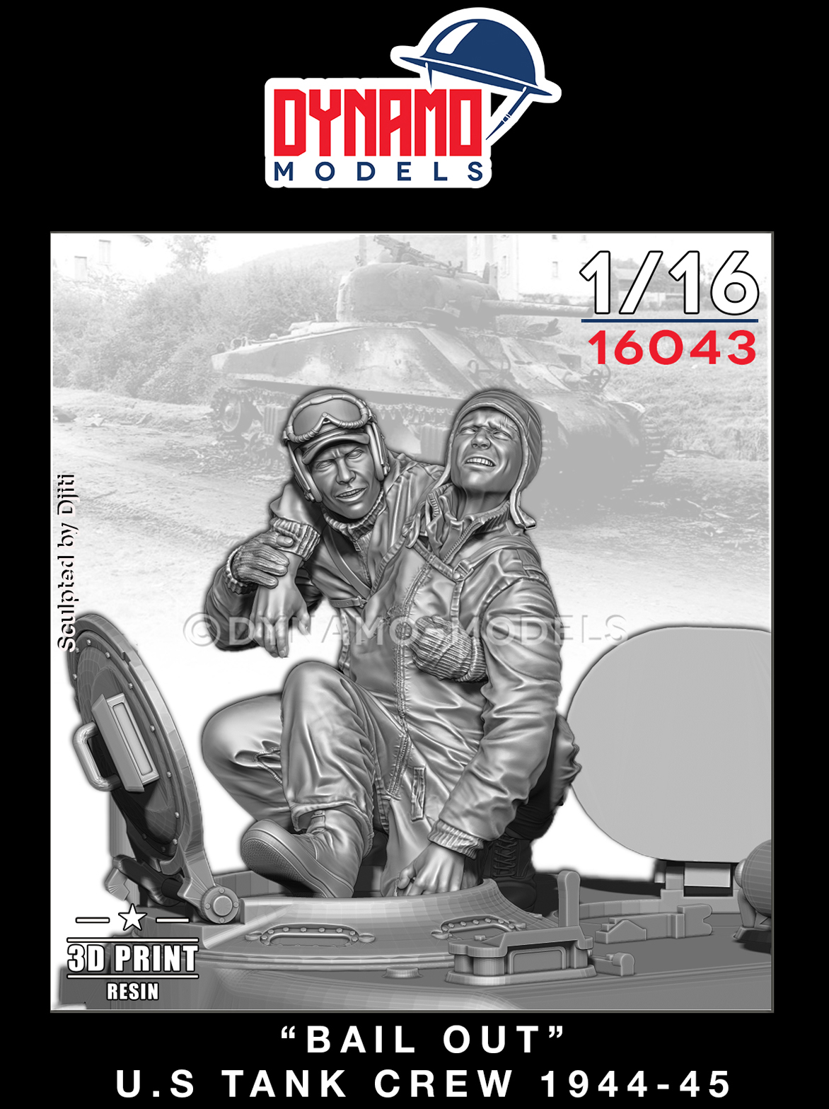 1-16-us-tank-crew-1944-45-bail-out-set 1/16 U.S Tank Crew 1944-45 "Bail Out" Dynamo Models