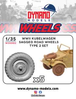 1/35 Wheels WWII Kubelwagen Sagged Road Wheels Type 2 Set Dynamo Models