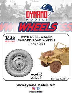 1/35 Wheels WWII Kubelwagen Sagged Road Wheels Type 1 Set Dynamo Models