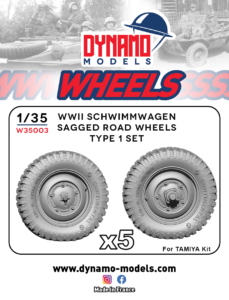 1/35 Wheels WWII Schwimmwagen Sagged Road Wheels Type 1 Set Dynamo Models