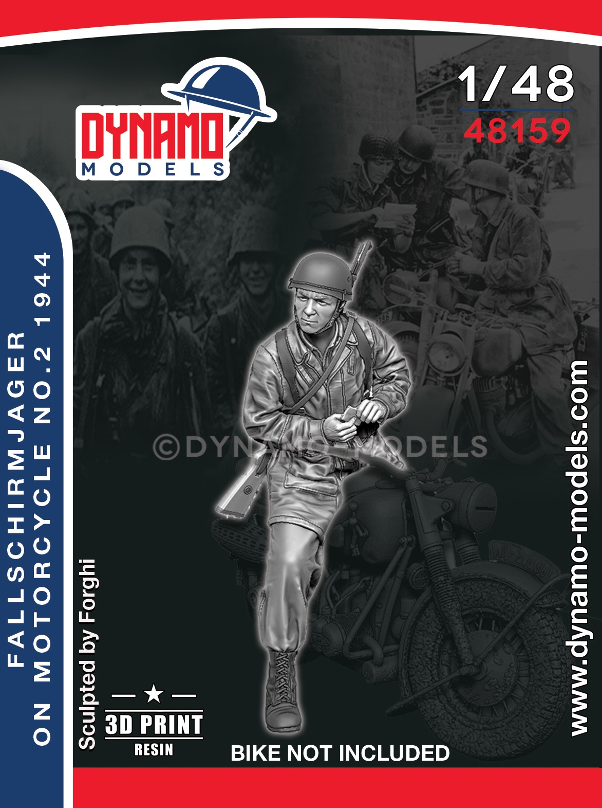 1-48-fallschirmjager-sur-moto-no-2-normandie-1944 1/48 Fallschirmjager on Motorcycle No.2 - Normandy 1944 – Image 1