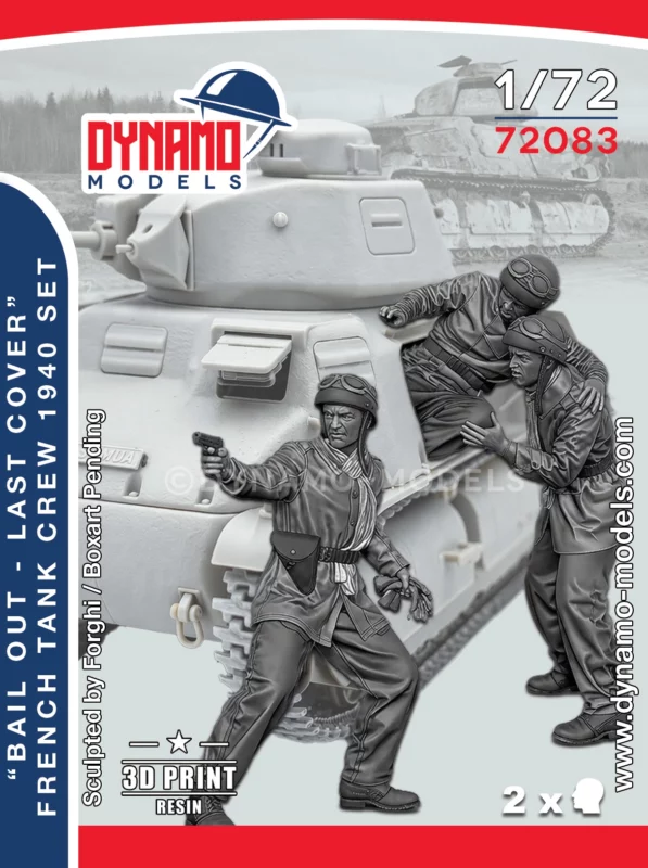1/72 1940 French Tank Crew "Bail Out - Last Cover" Set Dynamo Models
