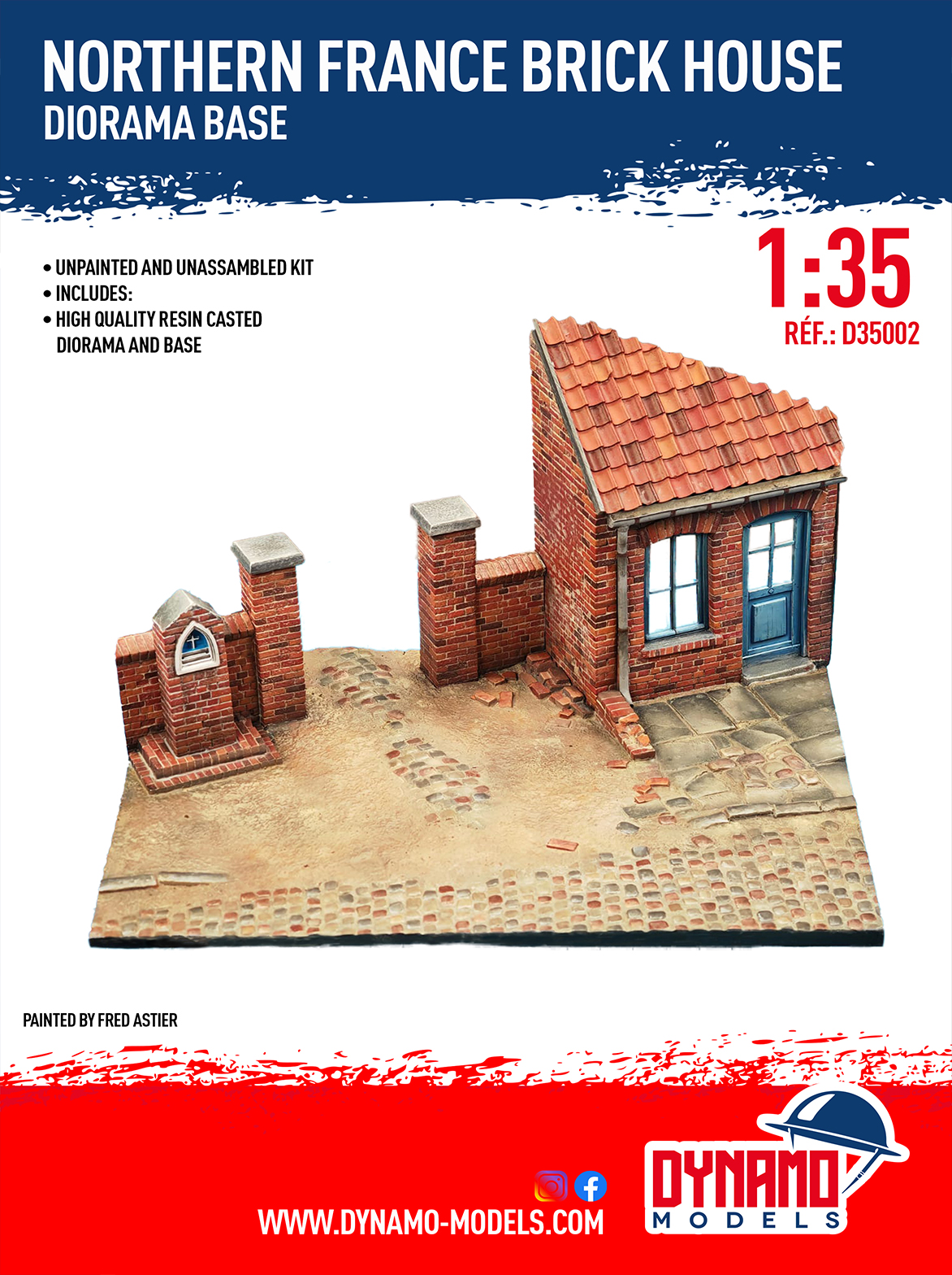 diorama-base-1-35-northern-france-brick-house Diorama Base - 1/35 Northern France Brick House