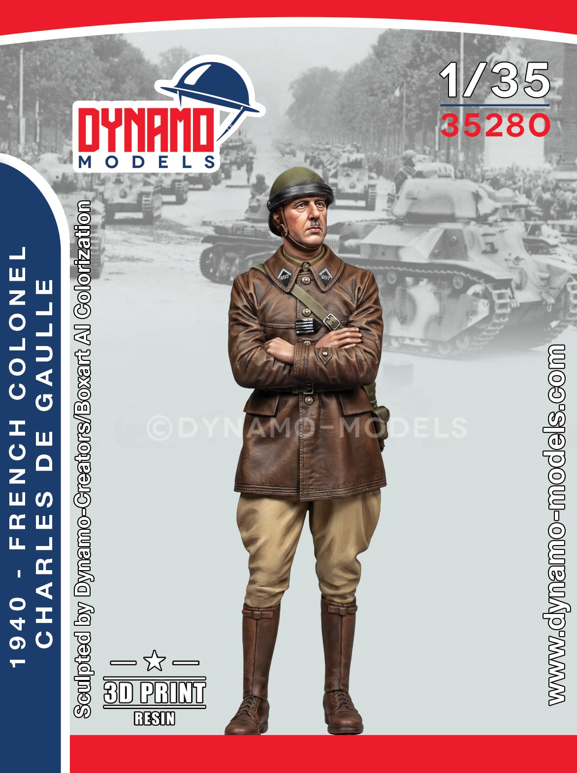 1-35-1940-french-tank-crew-colonel-de-gaulle 1/35 1940 French Tank Crew - Colonel De Gaulle - Image 1