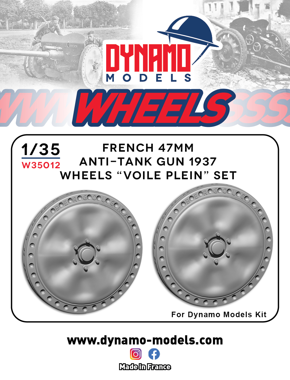 1-35-wheels-type-voile-plein-version-for-french-47mm-anti-tank-gun 1/35 Wheels Type "Voile plein" Version for French 47mm Anti Tank Gun - Image 1