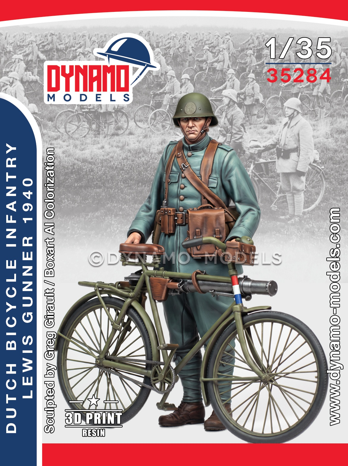 1-35-dutch-army-bicycle-lewis-gunner-1940-with-bicycle 1/35 Dutch Army Bicycle Infantry Lewis Gunner 1940 With Bicycle – Image 1
