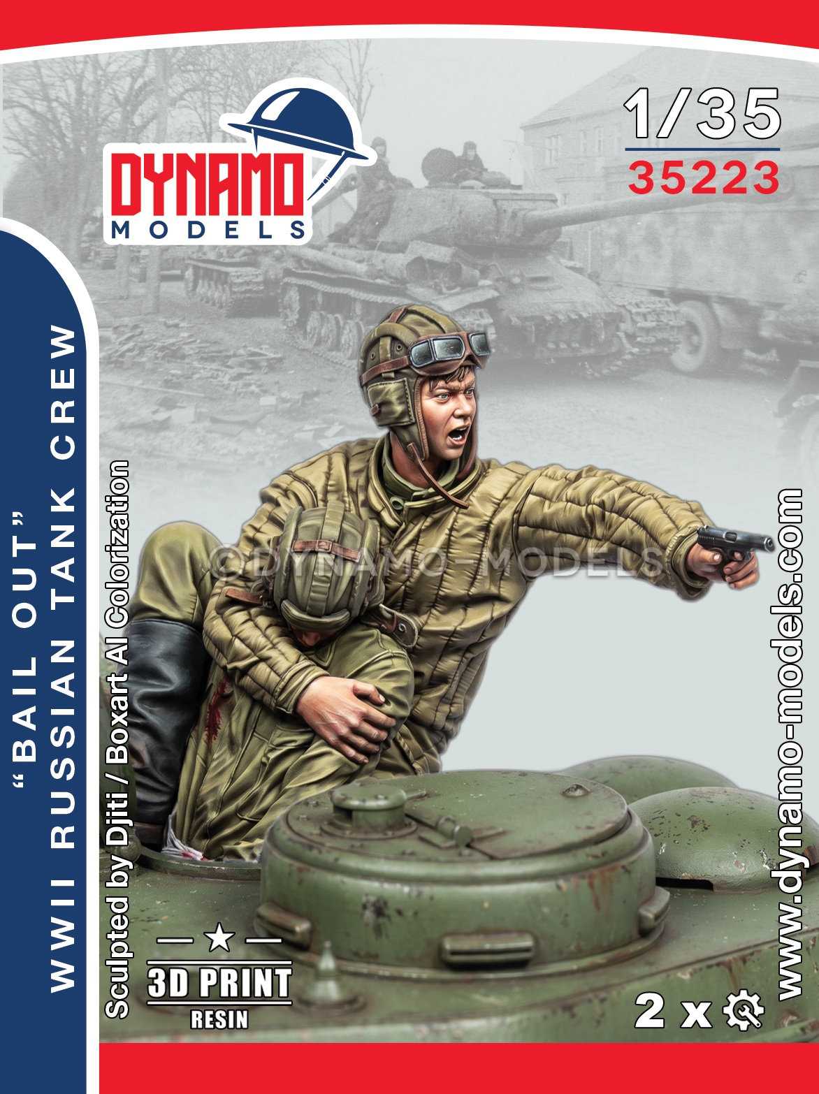 1-35-russian-tank-crew-wwii-bail-out-set-1 1/35 Russian Tank Crew WWII "Bail Out" Set 1 - Image 1