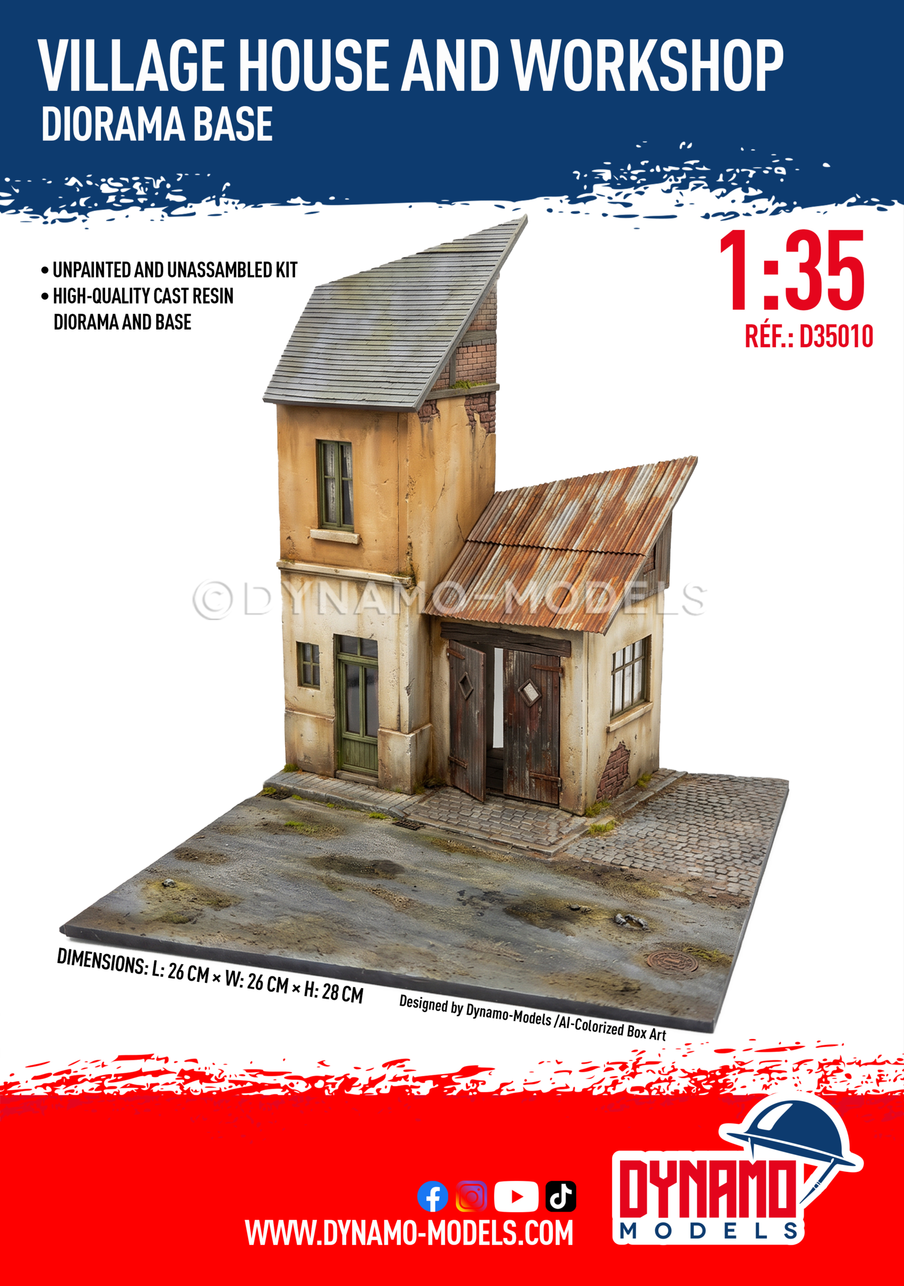 diorama-base-1-35-village-house-and-workshop Pre-Order Diorama Base - 1/35 Village House and Workshop - Image 1